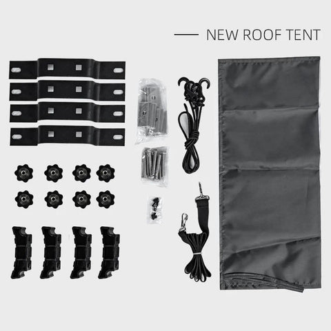 Rooftop Tent Mount Bracket Kit With Quick Release Clamp For Roof Racks And Crossbars, Universal SUV Fit, components displayed