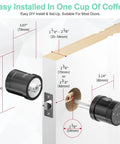 Illustration of Smart Fingerprint Door Lock With Keypad And Card RFID Access for no fuss keyless entry and easy installation.