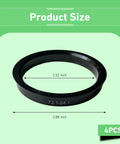 4 Pack Wheel Hub Centric Rings 73 1 Outer To 64 1 Inner Diameter Plastic Bore Adapter Spacers Black on a green background with size markings.