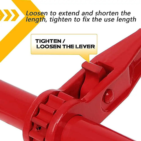 Close-up view of mechanism on Two Pack Ratchet Chain Binder Five Sixteenths To Three Eighths Inch Heavy Duty Load Binders 5400 Lbs Working Load Limit 19000 Lbs Breaking Strength 25 Inch Hook To Hook For Truck Or Flatbed Trailer