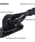 Heavy Duty 6 Inch Black Door Latch And Gate Latch With Rustic Cabin Hook And Eye Privacy Lock dimensions diagram