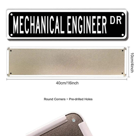 Tin Mechanical Engineer Wall Sign Dope Gift For Engineers Home Office Decor Man Cave Plaque 16x4 Inch Durable Metal Sign With Hanging Rope Easy To Mount On Walls Doors Or Fences.