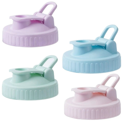 Wide Mouth Mason Jar Pour Spout Lids Flip Cap Set Sip Ready Airtight Leak Proof Top Lids For Drinking Dressing Salads Fits Ball And Most Wide Mouth Jars Colorful Pack Of 4, pastel plastic