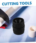 Two Pack Deburring Reamers For Tubing Inner And Outer Chamfering Tools For Pipes with plumbing tools in background