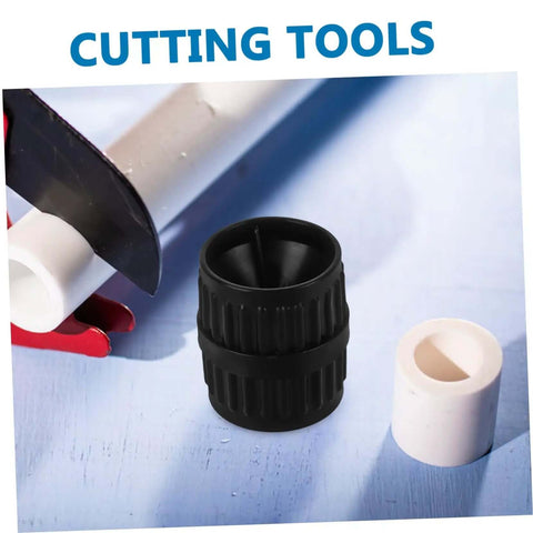Two Pack Deburring Reamers For Tubing Inner And Outer Chamfering Tools For Pipes with plumbing tools in background