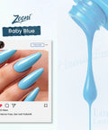Hema Free Gel Nail Polish Baby Blue With Matching Bottle And Color Coordinated Shade One Bottle UV Gel Polish Kit