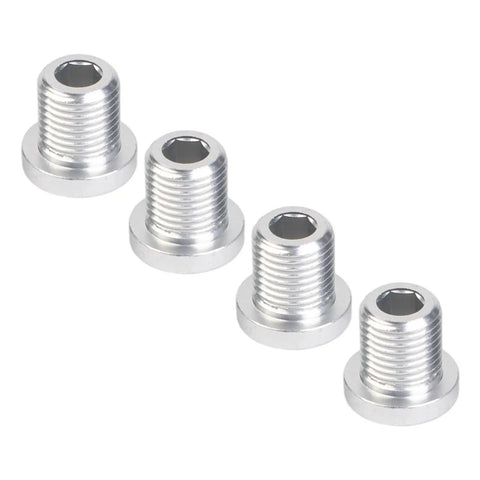 Four Pack M10xP1.0 Rear Derailleur Hanger Bolts Aluminum Alloy Tail Hook Screws for Bike Frame 13.8mm Length Silver