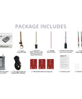 Package contents of Nexus-XR Helicopter Flight Controller With Integrated 2.4GHz ExpressLRS Receiver and accessories.