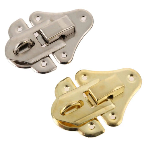 Two Pack Antique Silver And Gold Key Hasp Lock Set For Jewelry Boxes And Small Chests Toggle Latch Hardware For Wood Boxes