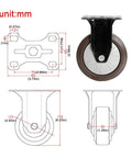 Premium Heavy Duty 125Mm Polyurethane Swivel Castor Wheels For Office Chair Industrial Trolley Furniture Built Like A Tank No Sweat Hardware Setup Replacement dimensions and details.