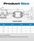 Diagram of 2 Pole 40 Amp 24V AC Contactor for HVAC outdoor units with dimensions and specifications, including silver alloy contacts and copper coil.