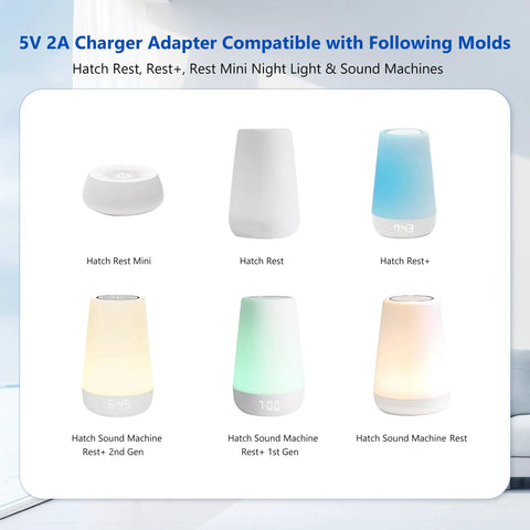 5V Replacement Power Adapter For Rest Series Sleep Machines Night Lights And Sleep Trainers with Barrel Plug 6.56ft Cable