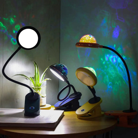 Folding Book Light For Bedside Reading 2W Dimmable Kids Reading Lamp USB Rechargeable Night Light With Mini Star Projector 6000K Cool White Touch Control Perfect For Bedroom And Living Room Blue