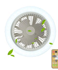 Tiny 10 Inch Ceiling Fan With Light Remote Control Three Speeds And Three Color Dimming Plug In Ceiling Fan Top View