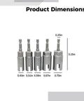Super Cool 5 Piece Wing Nut Drill Bit Socket Set With Butterfly Screw Driver Kit Plus 1/4 Inch Hex Shank For H11 To 19mm Precision Tasks So You Stop Wobbling On Slotted Screws And Get Snug Fits That Hit The Sweet Spot Right Now, five sockets 0.43 to 0.75 in