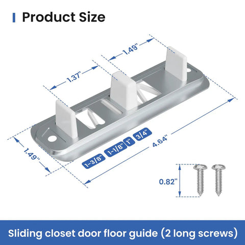 Sliding Barn Door Floor Guide With Adjustable Roller U Shape, Flush Mount Bottom Track Stabilizer For Smooth, Quiet Sliding, Space Saving Aluminum Alloy Design With Concealed Pulleys, Ideal For Interior Doors And Farmhouse Style Homes, 4.64 inch