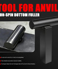 One Inch Blacksmith Anvil Hardy Hole Tools Set Five Piece Forging Kit with Non-Spin Bottom Fuller for Metalworking