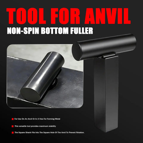 One Inch Blacksmith Anvil Hardy Hole Tools Set Five Piece Forging Kit with Non-Spin Bottom Fuller for Metalworking