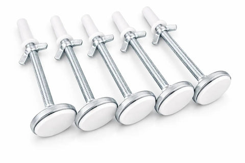 Adjustable Bed Frame Glides With Wing Nut Leveling Feet For Metal Frames, Heavy Duty Floor Protectors, 6 Pack