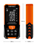 Mereo Laser Measure 328FT / 100m Digital Distance Meter, Electronic Level with measurement display and buttons.
