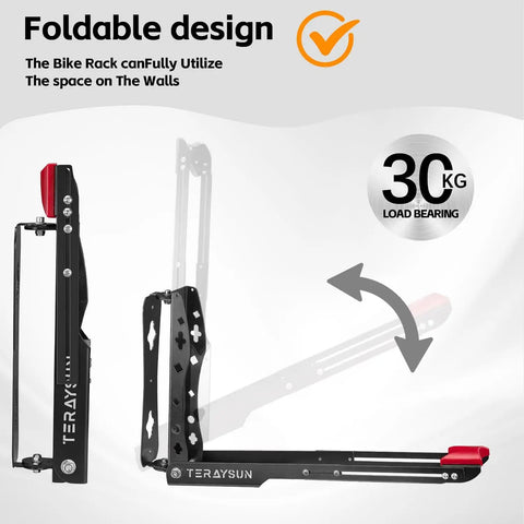 Swivel Wall Bike Rack Mount For Garage Storage Heavy Duty 3mm Steel Bicycle Hanger With Adjustable Arm, foldable design.