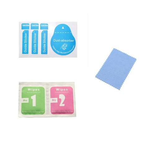Slick Black Snap-On Cover For Danew Trace T-One Plus Three HD Tempered Glass Screen Protectors kit with cleaning wipes and guide stickers.