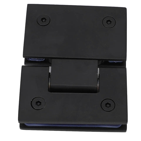 180 Degree Stainless Steel Glass Shower Door Hinge Heavy Duty For Five Sixteenths To One Half Inch Frameless Bathroom Doors With Auto Close Spring Mechanism, black finish