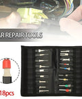 18 Piece Pro Terminal Removal Tool Kit With Ejector And Key Extractor, Car Unlock Kit, tools in black cloth bag