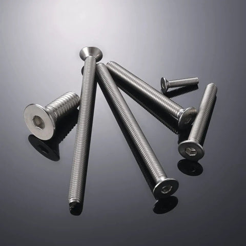 Built Tough 1/4-20 Flat Head Socket Cap Screws Set 1/2 Inch Countersunk Bolts A2-70 Stainless Steel Allen Hex Drive Fully Threaded