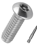 Built Like A Tank 1/4 20 X 3/4 Inch Torx Security Machine Screws Made From Quality 304 Stainless Steel showing a bolt and matching bit.