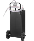 Portable 30 Gallon Gas Caddy With Two Wheels And Manual Transfer Pump For Diesel And Gasoline Fuel Storage Tank Grab N Go For Cars