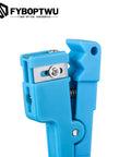 Blue Coaxial Cable Stripping Cutter Tool With Four Beefy Blades And Jacket Stripper For Coaxial And Fiber Optic Cables, Cable Cutter And Crimper 45-162 And 45-163, Pro Grade DIY Tech Gear