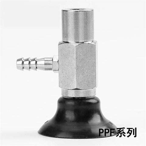 Heavy Duty PFYK Pneumatic Vacuum Suction Cup for Industrial Manipulator, featuring large nitrile silicone nozzle and robust suction capacity.