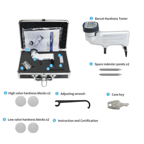 Barcol Hardness Tester Digital Portable Indentation Type Durometer for Aluminum Alloy Copper and Plastics with accessories