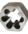 1/2-14 NPT hex die from Six-Piece Carbon Steel NPT Pipe Hex Die Set For Right-Hand Rethreading, Heavy-Duty Kit.