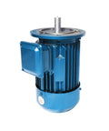 High Torque Three Phase Induction Motor 1.5 Kw Genuine Copper Winding 380 Volt Industrial Electric Motor side view with blue casing.