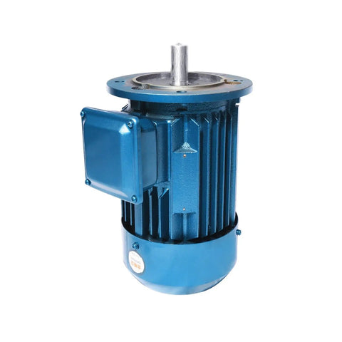 High Torque Three Phase Induction Motor 1.5 Kw Genuine Copper Winding 380 Volt Industrial Electric Motor side view with blue casing.