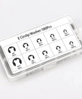 580 Piece Black Alloy Steel E Clip Set With 10 Size Assortment M1.5 To M10 for bearings, in a labeled storage box