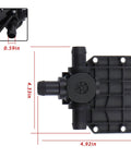 Heater Coolant Control Valve For Tesla Model S 2012 2021 Ev Bev Direct Bolt On Replacement, dimensions shown for installation.