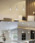 Lit Globe Crystal Pendant Light With 5W LED Dimmable Stepless Brightness Modern Hanging Fixture in kitchen and dining room settings