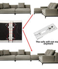 Image showing Twelve Piece Sectional Sofa Connectors With Snap Lock Couch Clips preventing sofa movement, showcasing clips and modular couch.