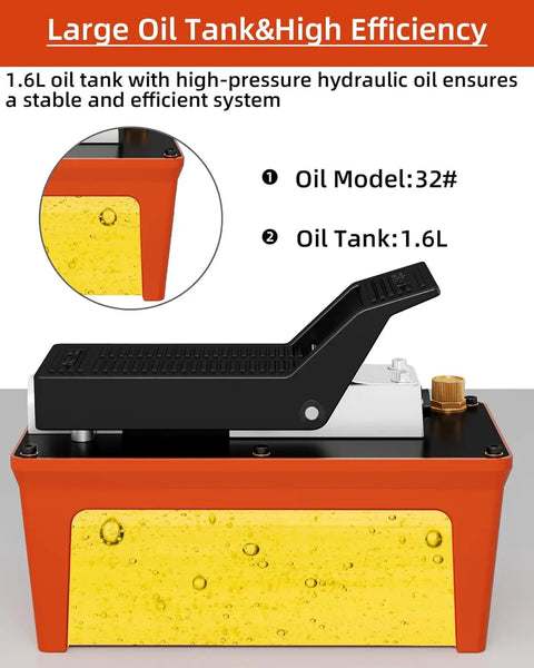 Heavy Duty Air Hydraulic Foot Pump Handling 10000 Psi Pressure Without Breaking A Sweat Includes Hose And Spray Gun For Quick Auto Body Repairs And Rigging Grunt Work