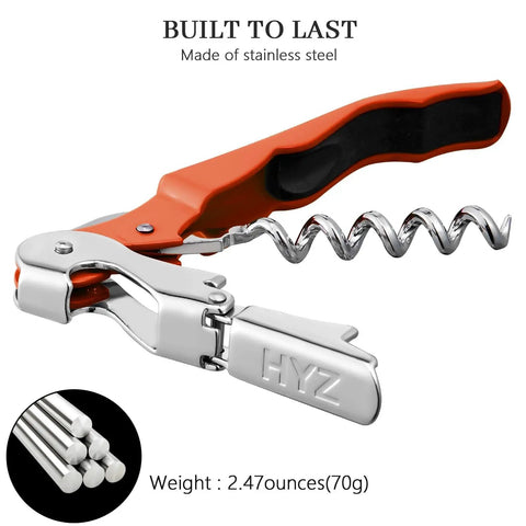 Two Pack Waiter Corkscrew Wine Opener Set With Foil Cutter And Bottle Opener Double Hinged Pro Grade Wine Key For Servers And Bartenders Durable Stainless Steel And Zinc Handle Easy Cork Removal