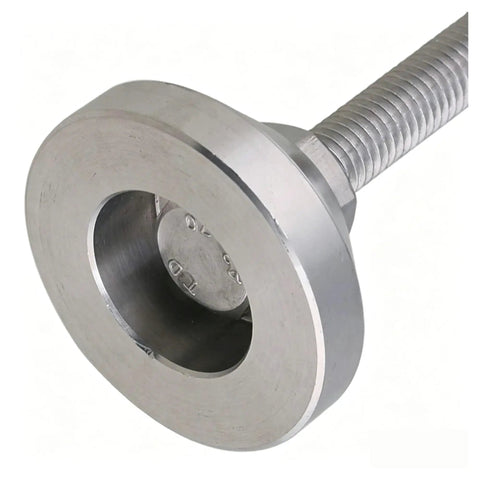 Close-up of Heavy Duty Adjustable Furniture Feet Set, stainless steel M8x50mm leg for machines, tables, cabinets with silent pad