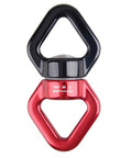 Heavy Duty 30KN Tree Swing Swivel Spinner with red and black aluminum alloy hook for outdoor use and climbing.