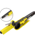 Yellow Air Belt Sander Polisher Kit With 20x520mm Belt, pneumatic DIY sanding belt attachment for grinders, angle grinder style tool.