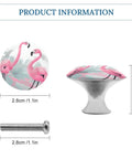 2 Pack Built Like A Tank Stainless Steel Round Cabinet Knobs And Drawer Pulls, 1.1 Inch Wide Handle Rust Resistant Hardware For Kitchen Cabinets Dresser Doors Closet Tough Metal Set with pink flamingo design.