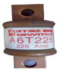Heavy Duty A6T Industrial Fuses Pack 225A 600V, close-up of A6T225 label and terminal