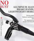 Front Hydraulic Disc Brake With 800mm Hose For Mountain And Fat E Bikes Features Is Pm Adapters aluminum alloy brake handle close-up