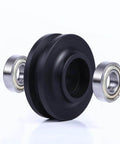 Antique Style Wood Barn Door Hardware Flat Rollers Hangers Black Finish with sleek roller and bearings, no sliding rail included